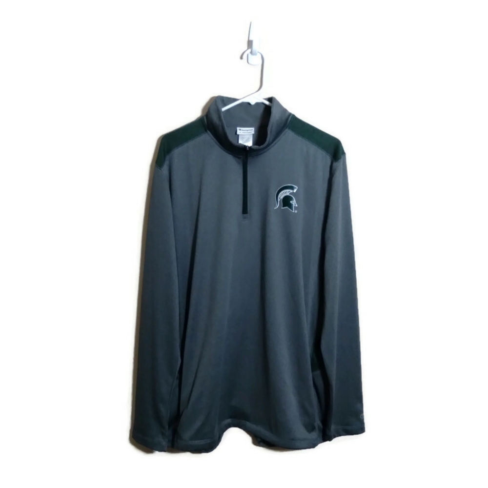 Champion NCAA Michigan State Spartans 1/4 Zip Pullover Activewear Shirt Sz XL